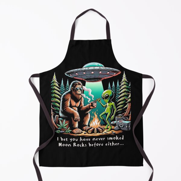 Item preview, Bigfoot and Alien Smoking Moon Rocks - CANNABIS MARIJUANA - Weed Design designed and sold by CannaCreative.