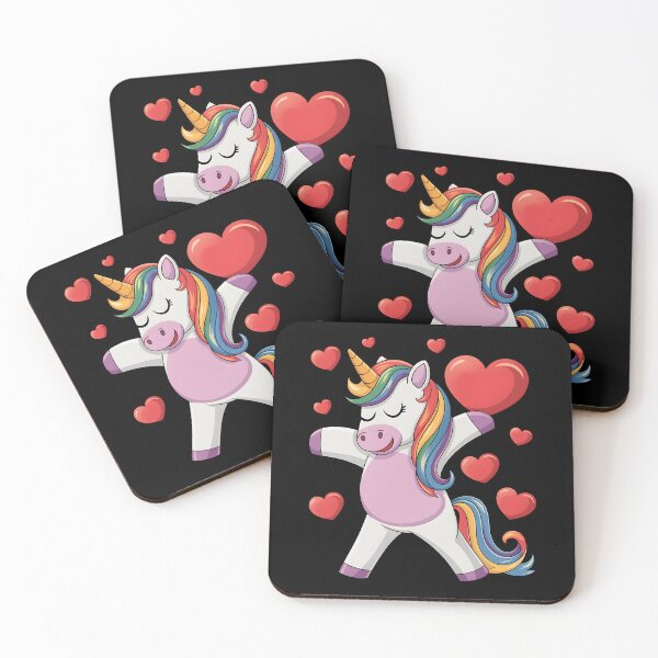 Item preview, Dancing Rainbow Unicorn with Hearts | Adorable Love designed and sold by Zeevla.