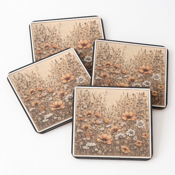 Item preview, Wildflowers pyrography designed and sold by Monika Turemka.