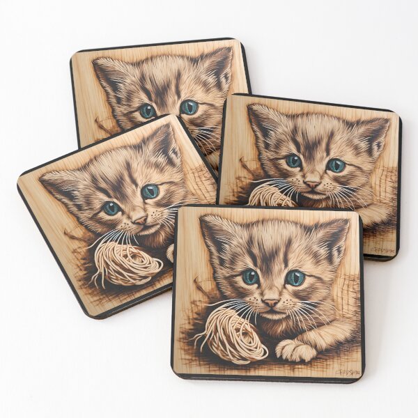 Item preview, Cute Cat Pyrography designed and sold by Monika Turemka.