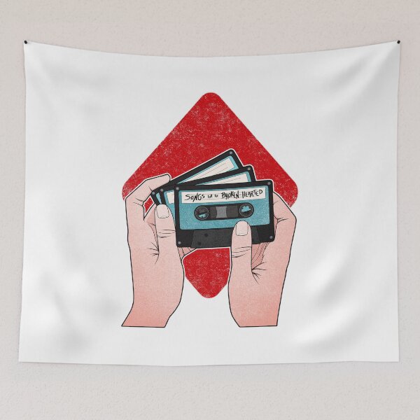 Item preview, Heartbreak Songs | Vintage Music Tape Cassette designed and sold by ObsidianDaz.