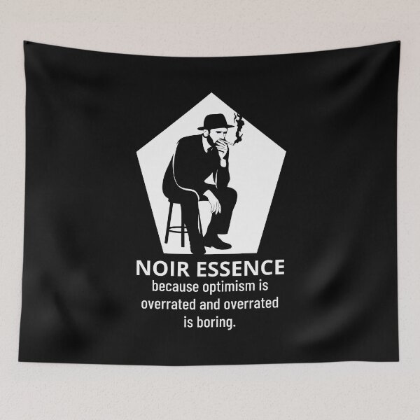 Item preview, Noir Essence Because Optimism Is Overrated And Overrated Is Boring A Man In Black With Cigarette Smoke And Silent Rebellion designed and sold by SplashTastic.