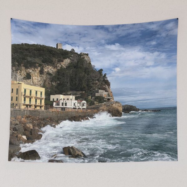 Item preview, Crashing Waves on Rocks in Varigotti Punta Crena designed and sold by Quoppidou.