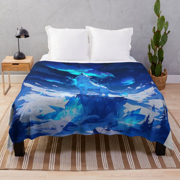 Item preview, Majestic Ice Wolf Howling in Snowy Mountains designed and sold by Christian Weiss.