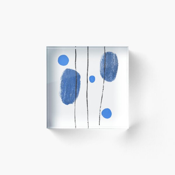 Item preview, Abstract Blue Shapes and Lines - Modern Minimalist Art Print designed and sold by Michele Lobgianizze.