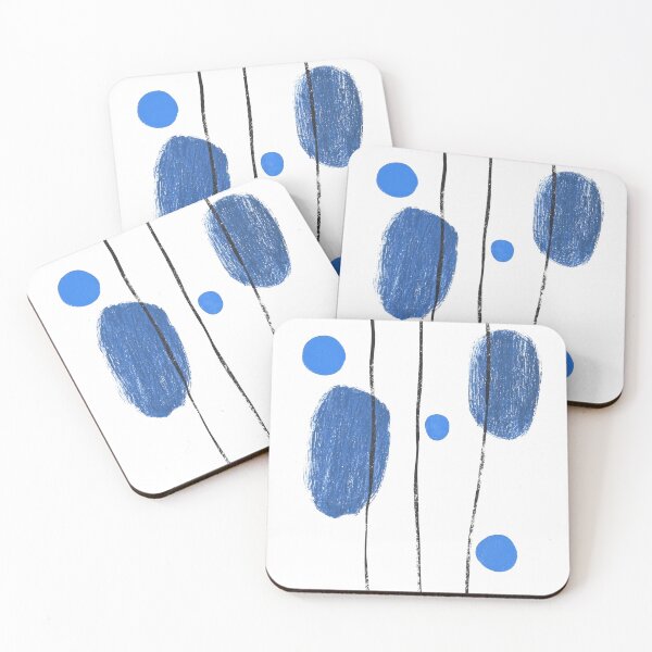 Artikelvorschau, Abstrakte blaue Formen und Linien - Moderner minimalistischer Kunstdruck entworfen und verkauft von Michele Lobgianizze.