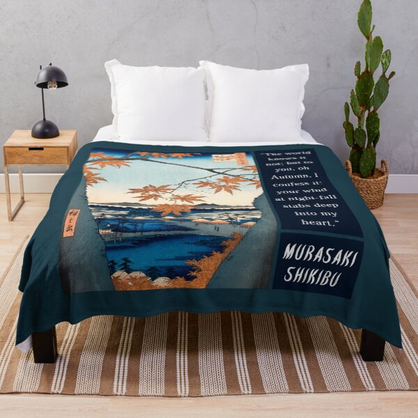Item preview, Murasaki Shikibu quote: The world knows it not; but to you, oh Autumn, I confess it: your wind at night-fall stabs deep into my heart. designed and sold by artbleed.