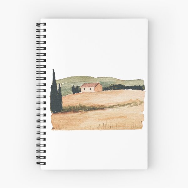 Item preview, Watercolor Italian Farmhouse Landscape Art Print designed and sold by Michele Lobgianizze.