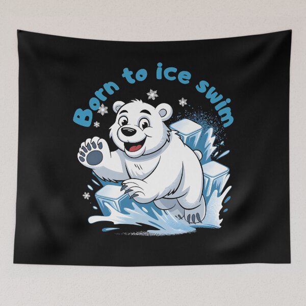 Item preview, Born to Ice Swim Funny Polar Bear Winter Design, Ice Bath designed and sold by IceBathDESIGNS.
