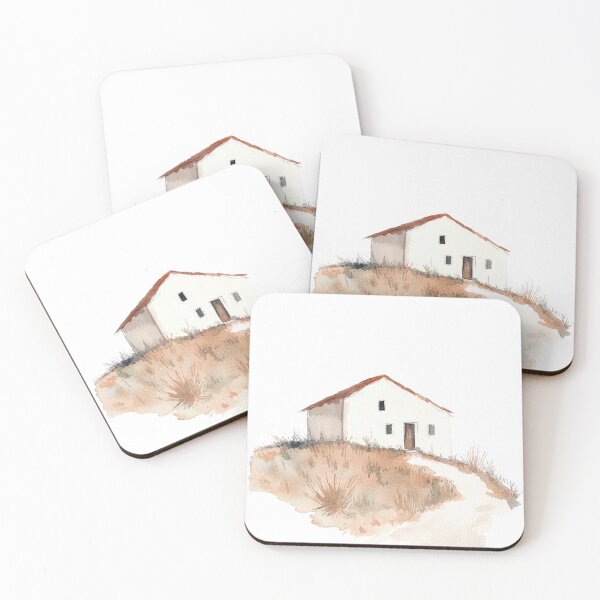 Item preview, Rustic Cottage Watercolor Painting - Countryside Landscape Art designed and sold by Michele Lobgianizze.
