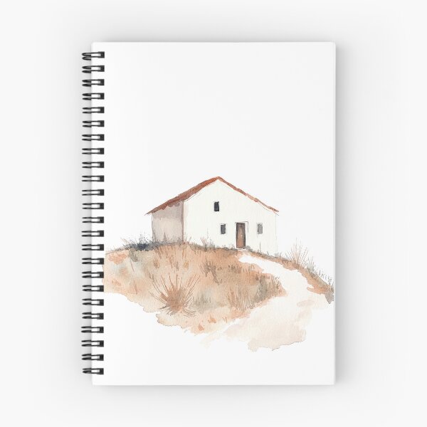 Item preview, Rustic Cottage Watercolor Painting - Countryside Landscape Art designed and sold by Michele Lobgianizze.