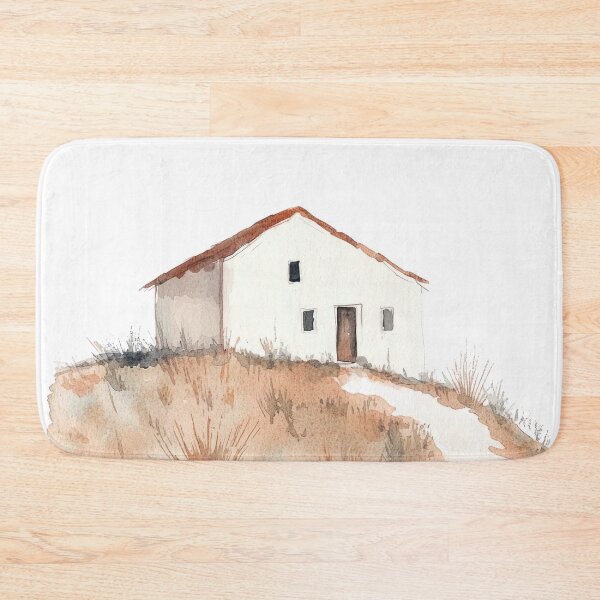 Item preview, Rustic Cottage Watercolor Painting - Countryside Landscape Art designed and sold by Michele Lobgianizze.