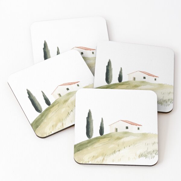 Item preview, Tuscan Landscape Watercolor Painting - Italian Countryside Art designed and sold by Michele Lobgianizze.