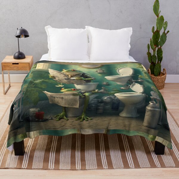 Item preview, Frogs Reading in the Bathroom designed and sold by Sadia Jannat.