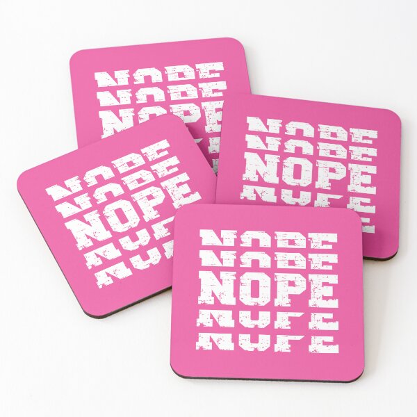 Item preview, NOPE (white on hot pink) designed and sold by planDpromotions.