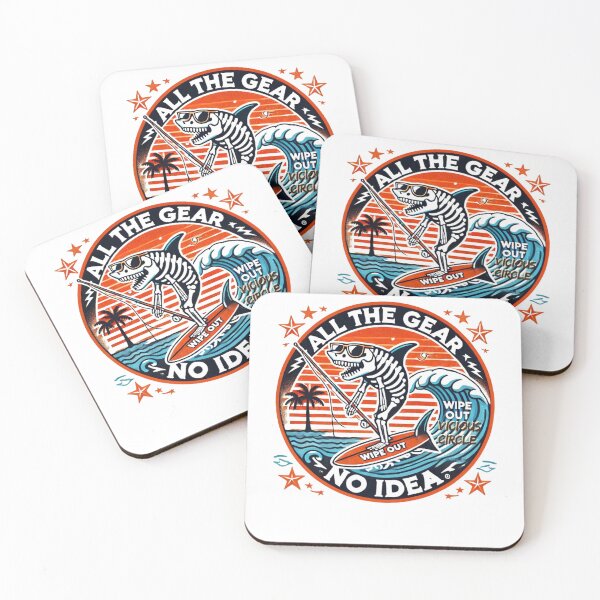 Item preview, Shark with Sunglasses Surfs Wave BEACH LOCAL STICKER designed and sold by inkfluenceart.