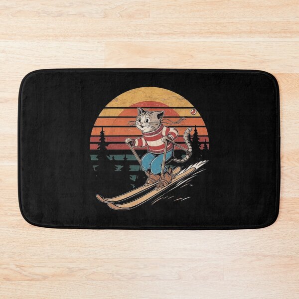Item preview, Skiing Cat Adventure - Vintage Winter Style designed and sold by love3617.