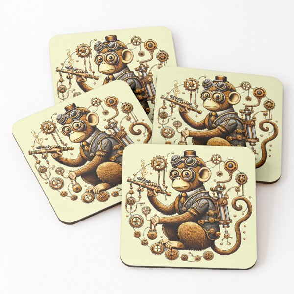 Item preview, Steampunk Monkey with Ray Gun designed and sold by NoNoNomad.