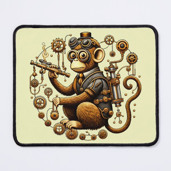 Item preview, Steampunk Monkey with Ray Gun designed and sold by NoNoNomad.