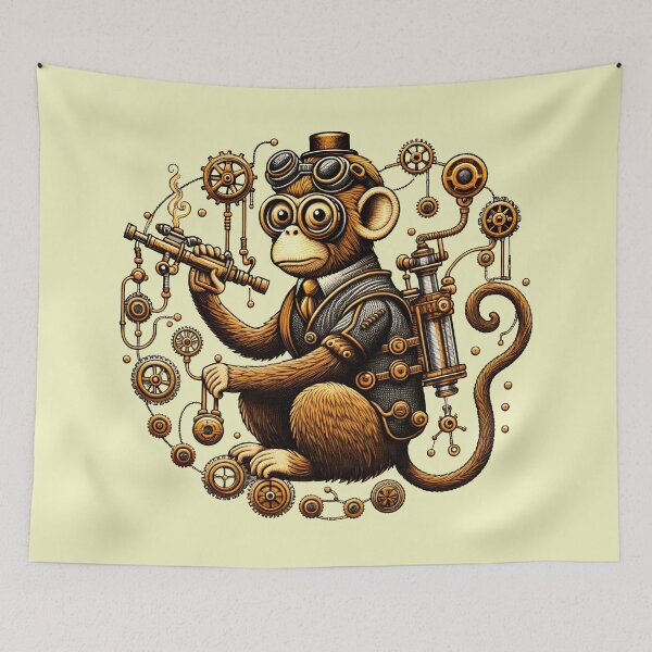 Item preview, Steampunk Monkey with Ray Gun designed and sold by NoNoNomad.