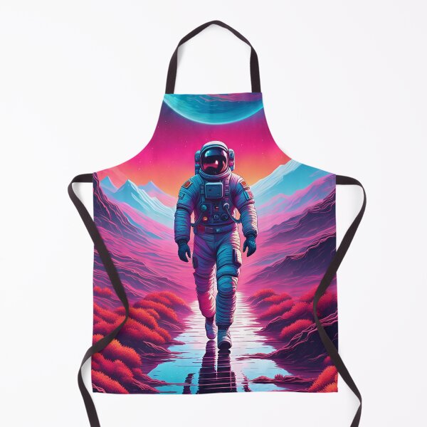 Item preview, Astronaut on an alien planet with sunset, other planets and mountains in the background designed and sold by SynthstarShop.