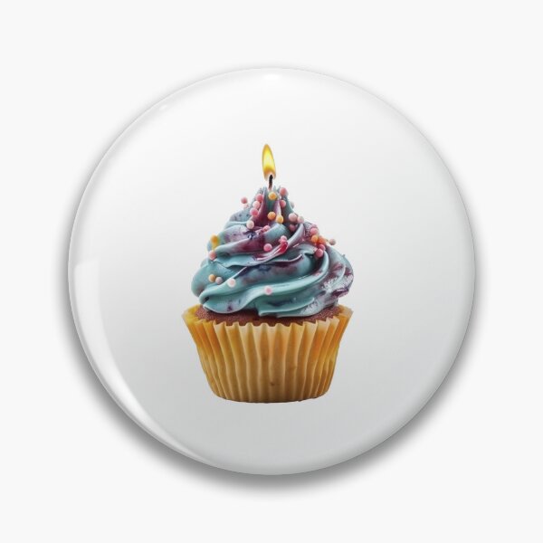 Item preview, Sweet colorful birthday cupcake with candle  designed and sold by MiraCleAI.