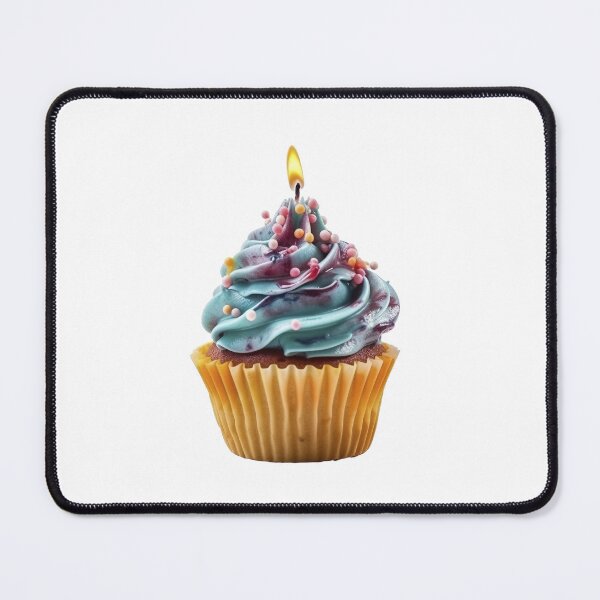 Item preview, Sweet colorful birthday cupcake with candle  designed and sold by MiraCleAI.