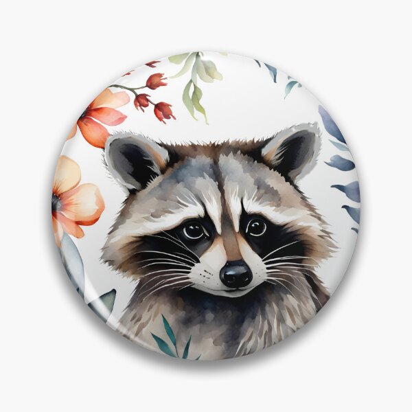 Item preview, Cute Raccoon among flowers  designed and sold by Manitarka.