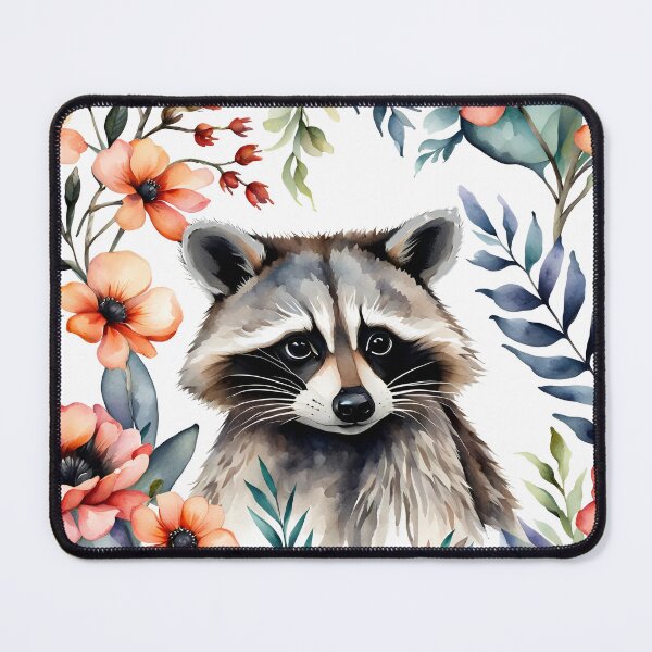Item preview, Cute Raccoon among flowers designed and sold by Manitarka.