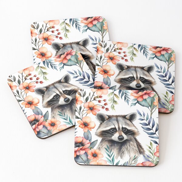 Item preview, Cute Raccoon among flowers  designed and sold by Manitarka.