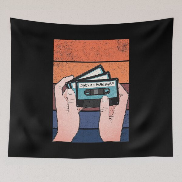 Item preview, Heartbreak Songs | Vintage Music Tape Cassette designed and sold by ObsidianDaz.
