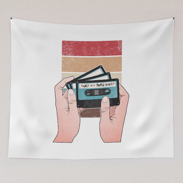 Item preview, Heartbreak Songs | Vintage Music Tape Cassette designed and sold by ObsidianDaz.