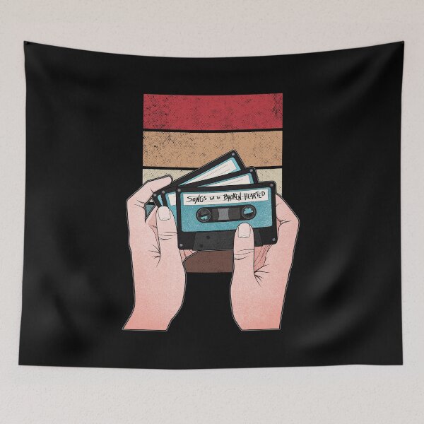 Item preview, Heartbreak Songs | Vintage Music Tape Cassette designed and sold by ObsidianDaz.