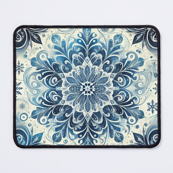 Item preview, Elegant Blue and White Snowflake Seamless Pattern for Winter Decor designed and sold by KittyKatto.