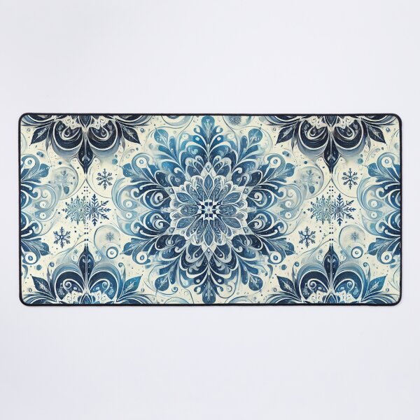 Item preview, Elegant Blue and White Snowflake Seamless Pattern for Winter Decor designed and sold by KittyKatto.