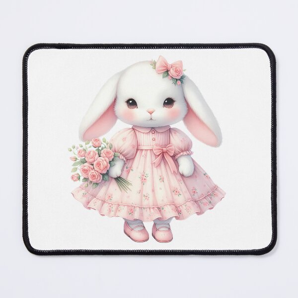 Item preview, A0616 Sweet Rose Bunny – Adorable Bunny Art with Romantic Floral Accents, Perfect for Nurseries, Kids’ Rooms, or Heartfelt Gifts designed and sold by angieart68.