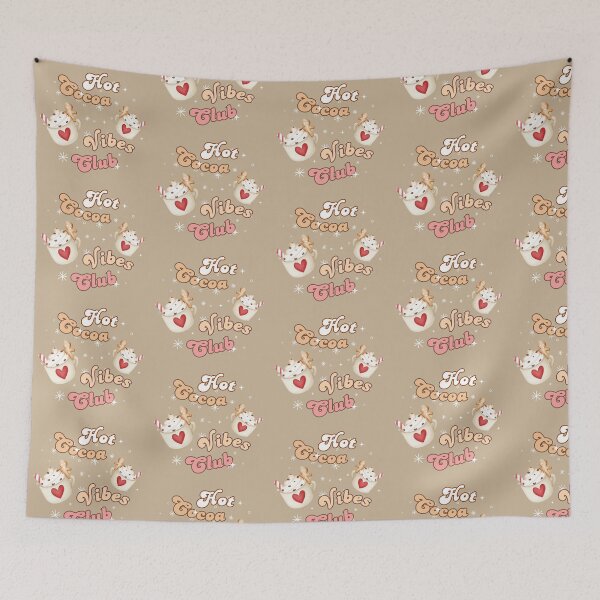 Item preview, Hot Cocoa Vibes Club with Whipped Cream - Beige Retro Winter Aesthetic Design designed and sold by impressionofmel.
