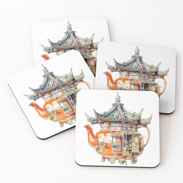 Item preview, Teapot-Shaped Chinese Pagoda Illustration designed and sold by FlyingDreamsArt.