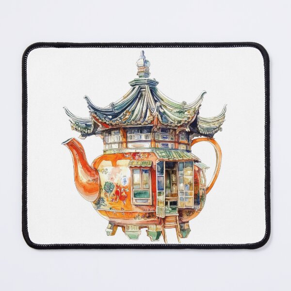 Item preview, Teapot-Shaped Chinese Pagoda Illustration designed and sold by FlyingDreamsArt.