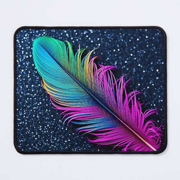 Item preview, Vibrant Rainbow Feather on Glittering Surface designed and sold by Vitalka-uk.