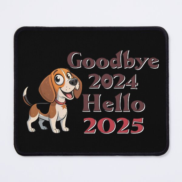 Item preview, GOODBYE 2024 HELLO 2025 - CUTE BEAGLE designed and sold by Gihan-Design.