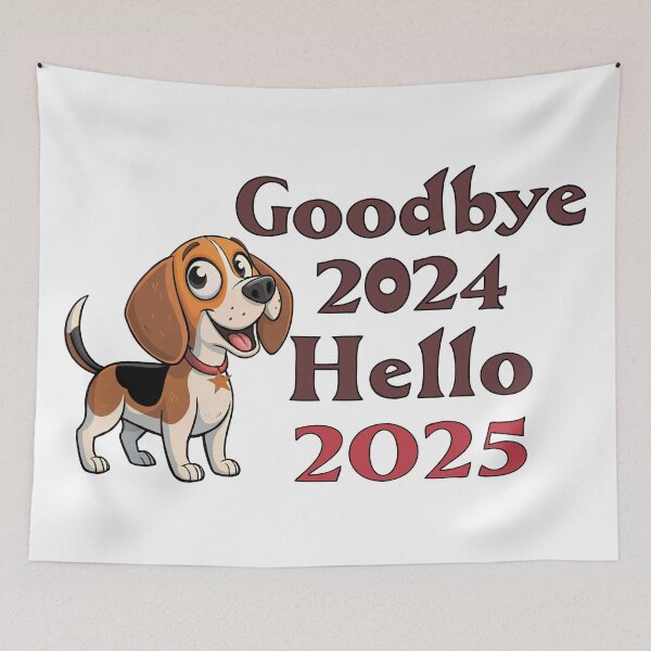 Item preview,  GOODBYE 2024 HELLO 2025 - CUTE BEAGLE  designed and sold by Gihan-Design.
