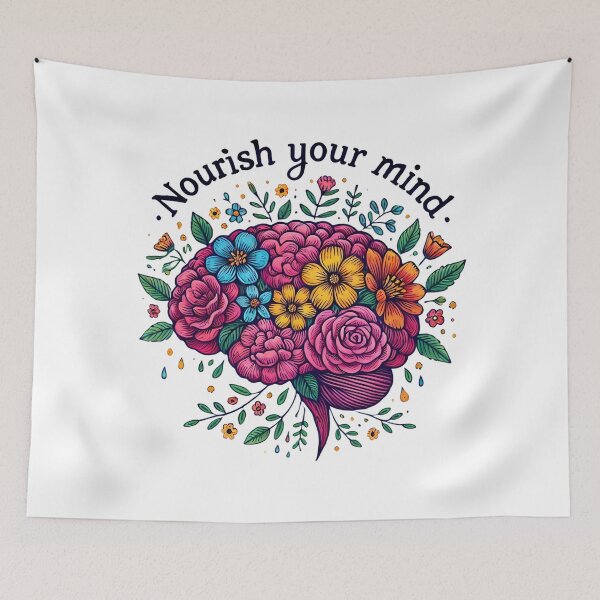 Item preview, Nourish Your Mind | Floral Brain Art | Motivational Nature Design designed and sold by Epic--Art.