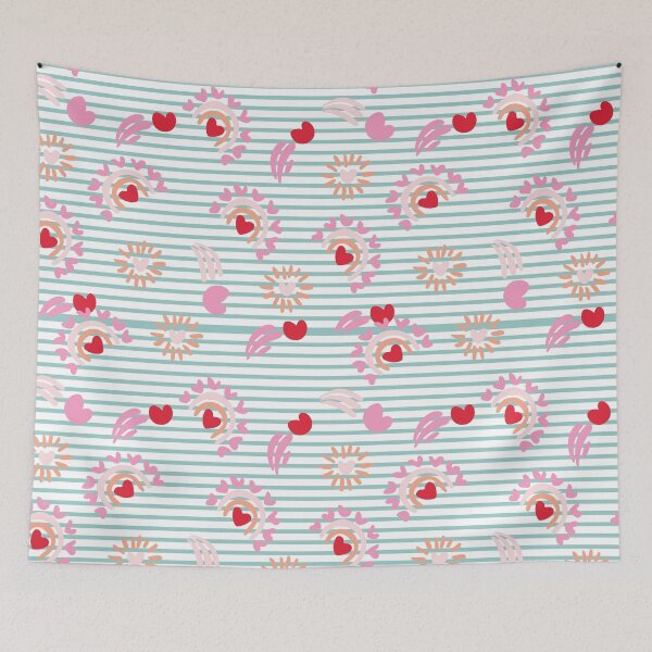 Item preview, Boho Retro Rainbow Heats with Stripes designed and sold by mrana.