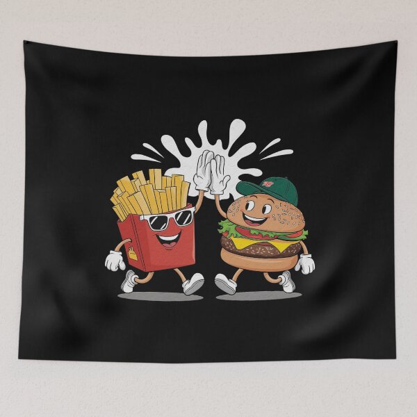 Item preview, Funny Cool Cambo Fast Food Lover Hamburger and French Fries – Humor Meets Foodie Fun designed and sold by Khoulaly ⭐⭐⭐⭐⭐.