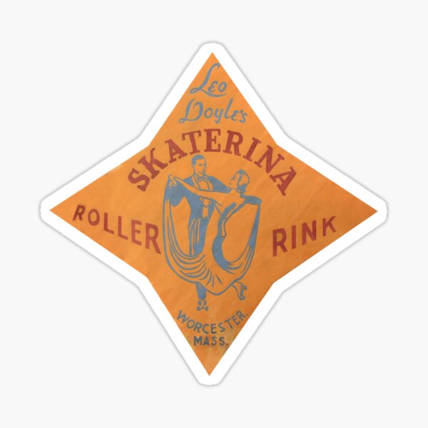 Item preview, Lee Doyles Skaterina Roller Rink Worcester Massachusetts Roller Skating Rink Sticker Decal Label Design 2 designed and sold by tislord.