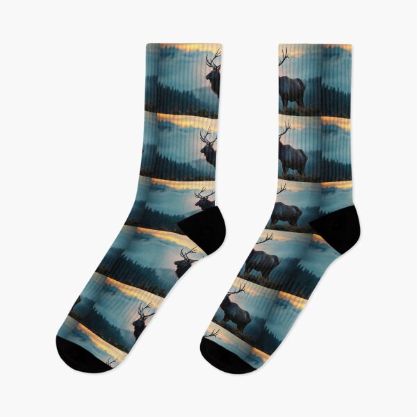 Item preview, Elk on a Ridge at Dawn designed and sold by Skye Ryan-Evans.