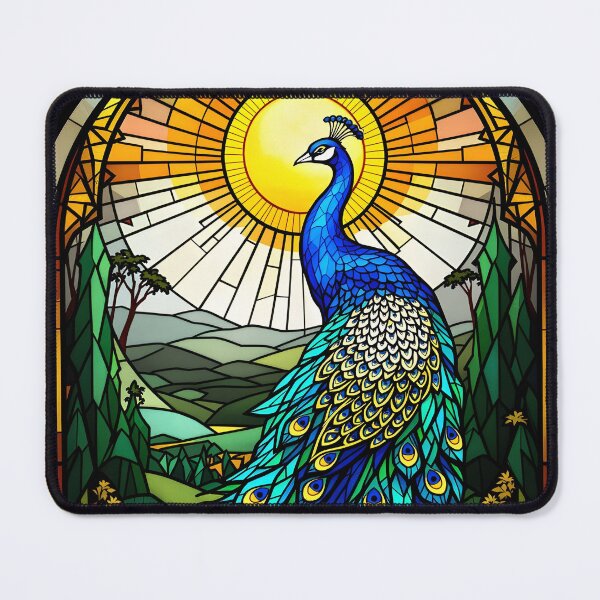 Item preview, Majestic Peacock Stained Glass Art designed and sold by deepakrode7.