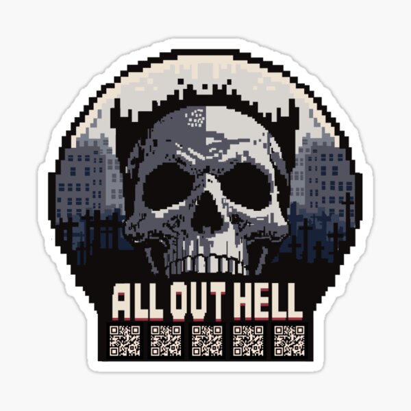 Item preview, All Out Hell Skull QR designed and sold by kraufen.