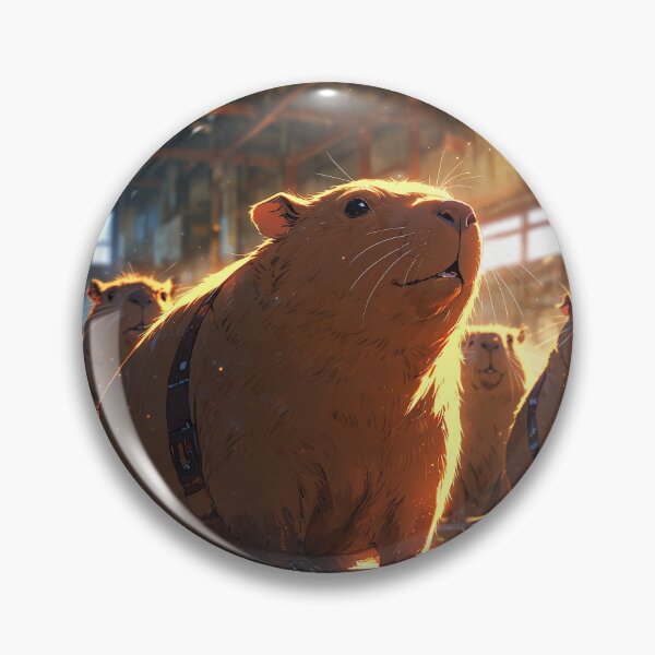 Item preview, Epic Capybara Squad in Sunlit Warehouse - Unique Animal Art designed and sold by ryspayevkaisar.